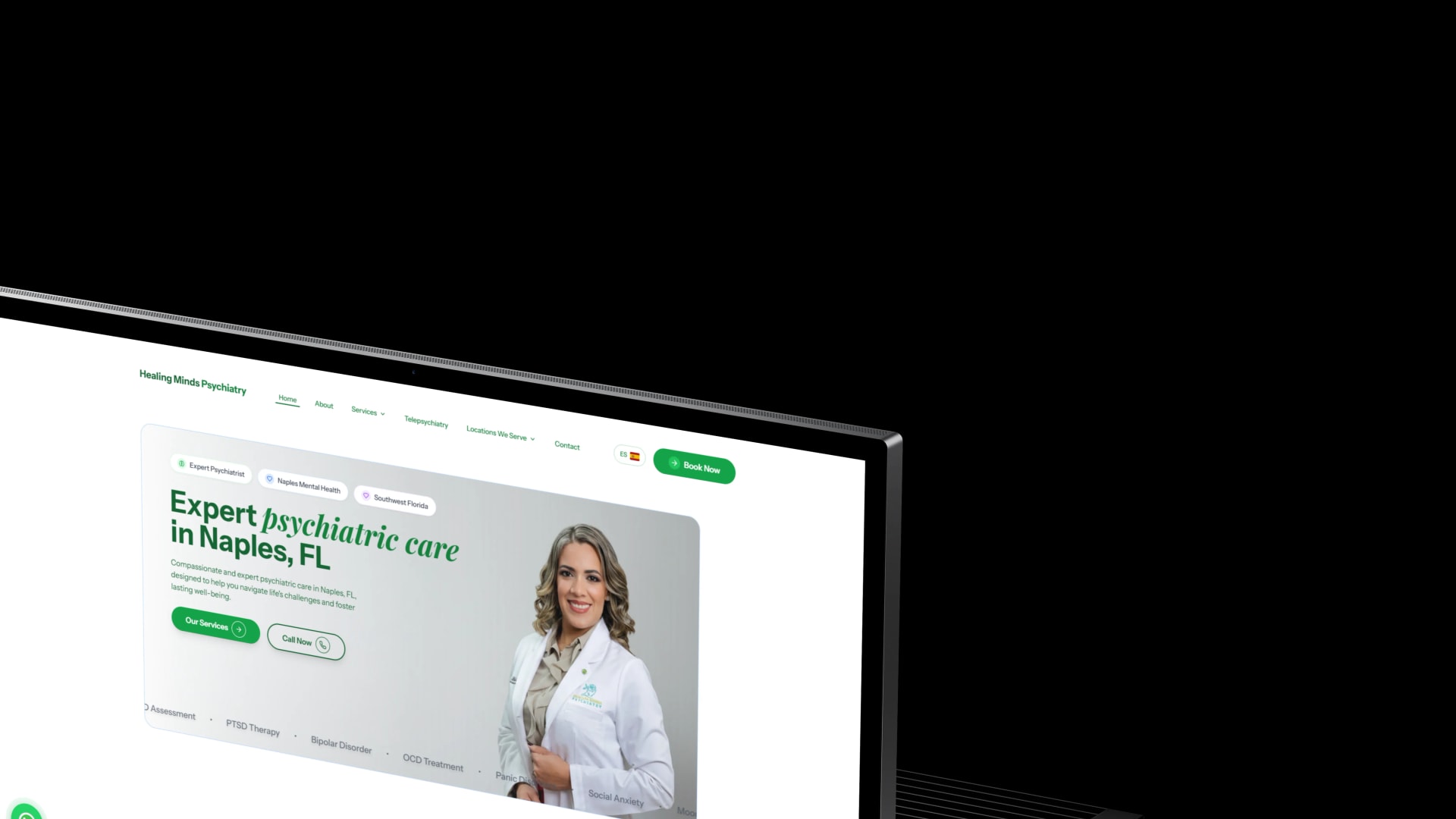 Healing Minds Psychiatry case study — featured project visual